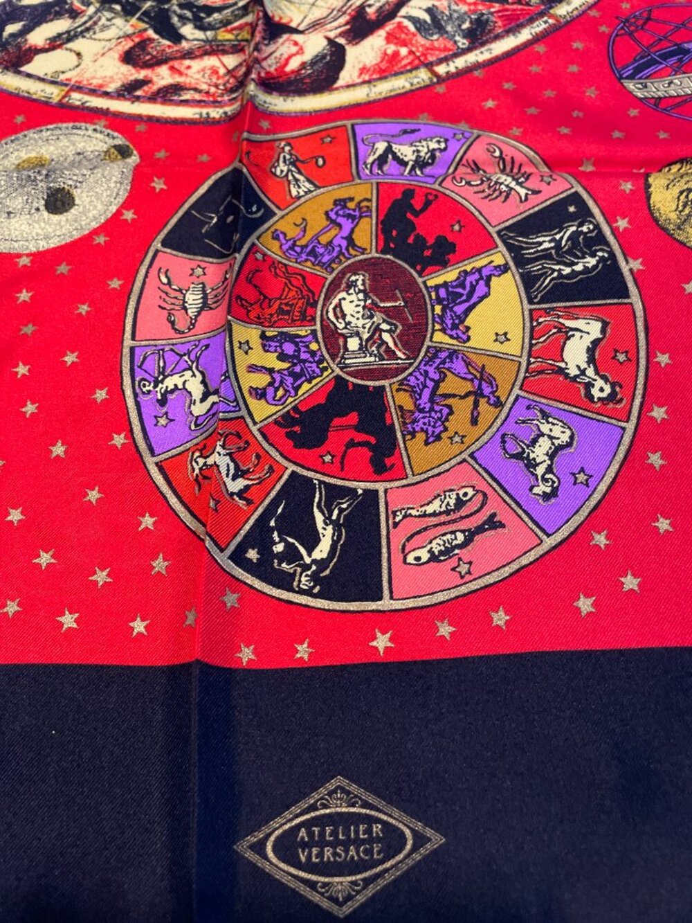 Rare Gianni Versace Zodiac Silk Scarf Astrology Collector Piece - Picture 3 of 16